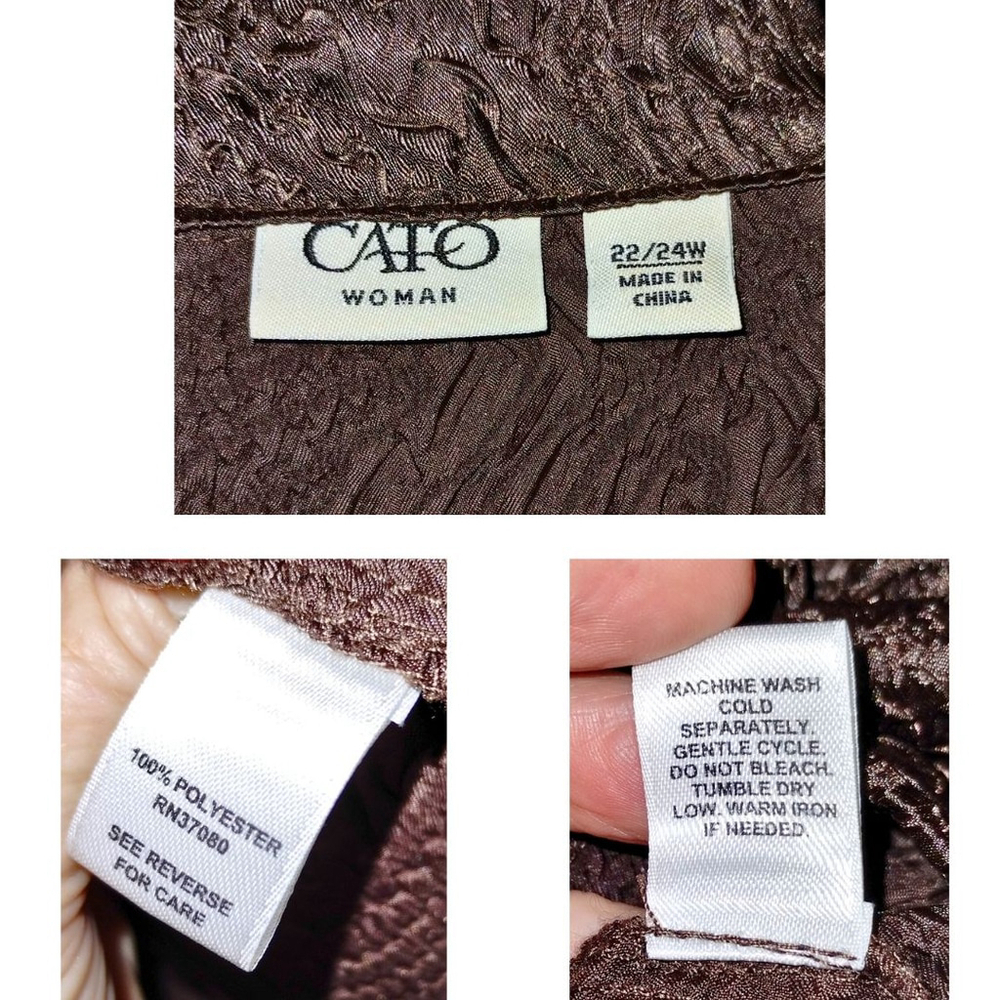 Women's Cato Brown Textured Blouse Plus (Size 22/24W) - Picture 5 of 6